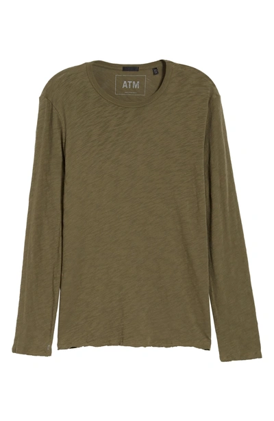 Shop Atm Anthony Thomas Melillo Destroyed Long Sleeve T-shirt In Fatigue