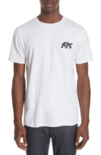 Shop Apc New Logo Graphic T-shirt In Aab Blanc