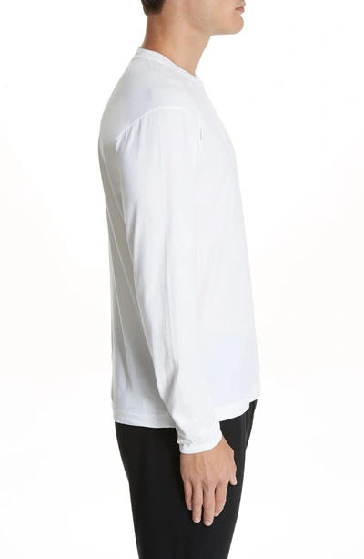 Shop Stone Island Logo Patch Long Sleeve Cotton Tee In White