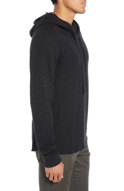 Shop Vince Double Knit Hoodie In H Manhattan Navy