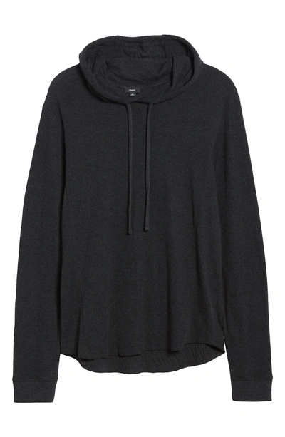 Shop Vince Double Knit Hoodie In H Manhattan Navy