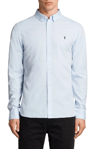 Shop Allsaints Redondo Slim Fit Shirt In Light Blue
