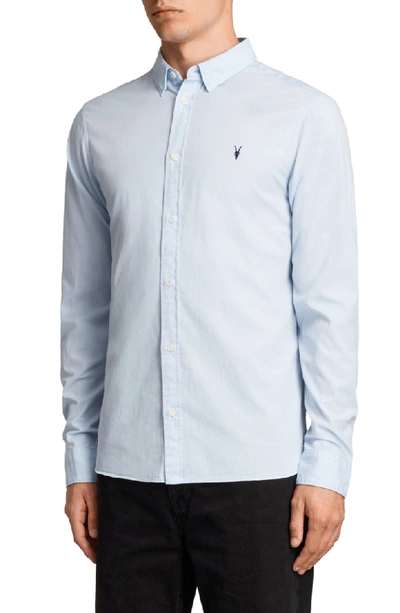 Shop Allsaints Redondo Slim Fit Shirt In Light Blue