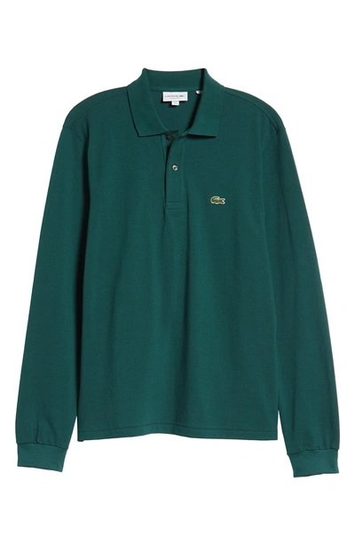 Shop Lacoste Classic Fit Long Sleeve Pique Polo In Aconit