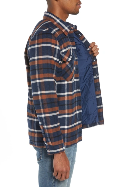 Shop Patagonia 'fjord' Flannel Shirt Jacket In Toms Place/ Navy Blue