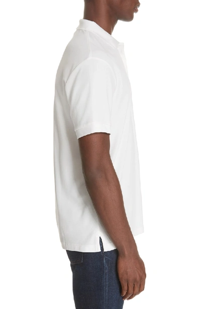 Shop Burberry Densford Pique Polo In White