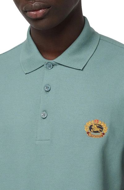 Archive Logo Cotton Pique Polo Shirt In Blue