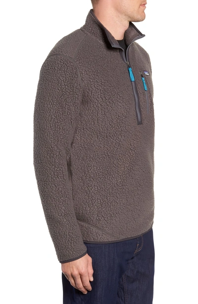 Shop Patagonia Retro Pile Fleece Zip Jacket In Forge Grey