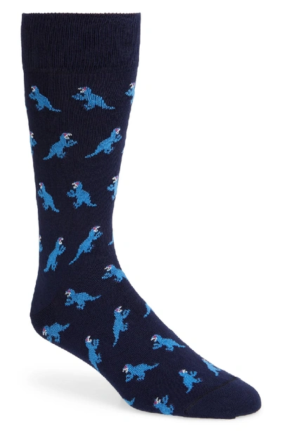 Shop Paul Smith Dino Jacquard Socks In Blue