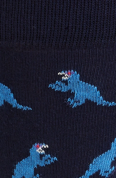 Shop Paul Smith Dino Jacquard Socks In Blue