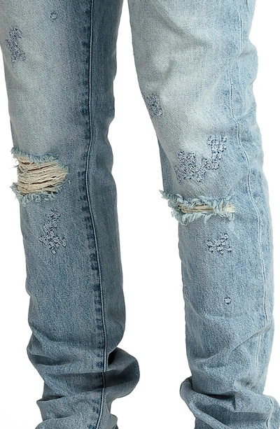 Prps Men's Rip/repair Distressed Tapered Jeans With Multi-stitch In Enchanted