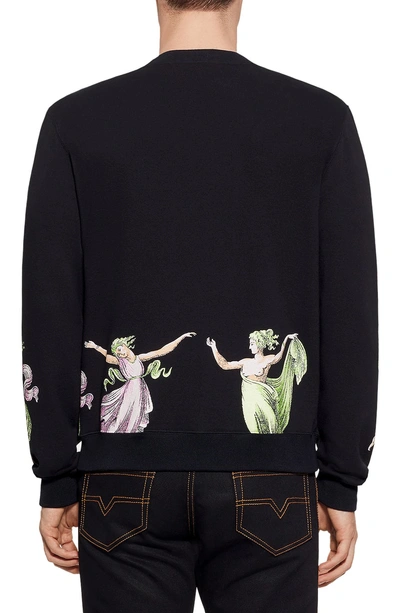 Shop Versace Print Crewneck Sweatshirt In Black