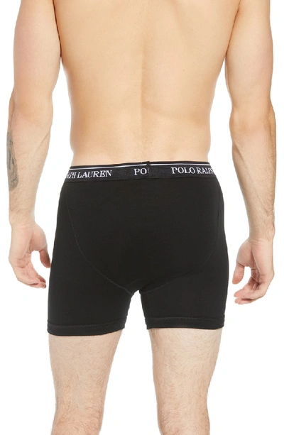 Shop Polo Ralph Lauren 3-pack Cotton Boxer Briefs In Black/ Red