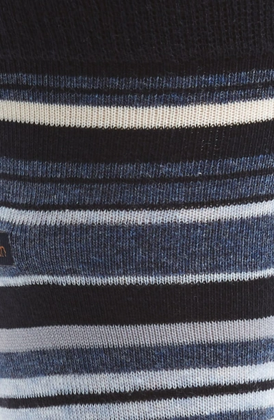 Shop Calvin Klein Multistripe Emblem Socks In Navy/ Denim Heather