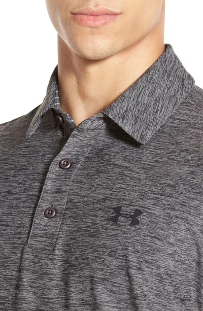 Shop Under Armour 'playoff' Loose Fit Short Sleeve Polo In Carbon Heather