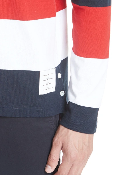 Shop Thom Browne Stripe Rugby Polo In Red/ Blue/ White