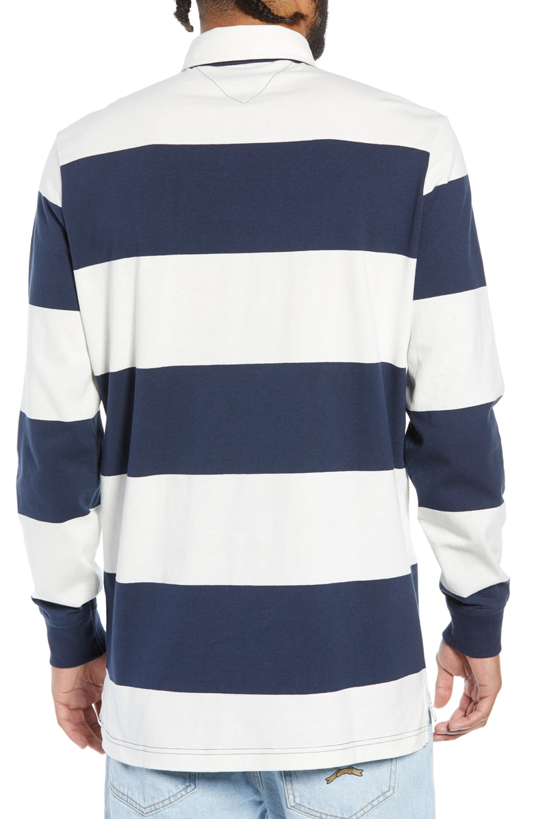 Tommy Jeans Tjm Tommy Classics Rugby Shirt In Classic White / Black Iris |  ModeSens