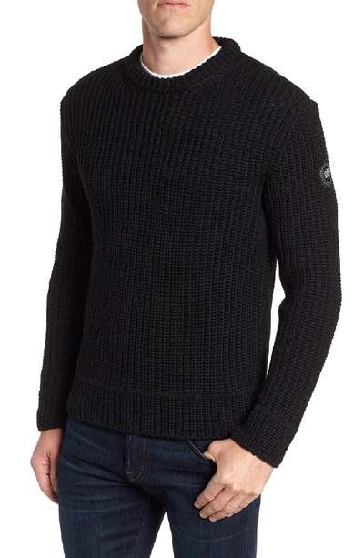 Shop Canada Goose Galloway Regular Fit Merino Wool Sweater In Black
