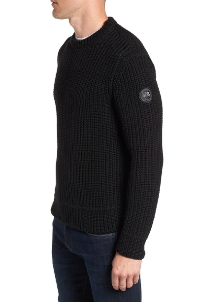 Shop Canada Goose Galloway Regular Fit Merino Wool Sweater In Black