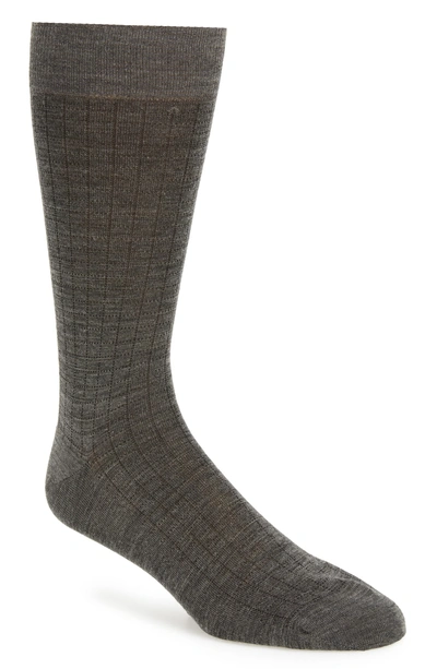 Shop Pantherella Mini Spiral Grid Socks In Mid Grey