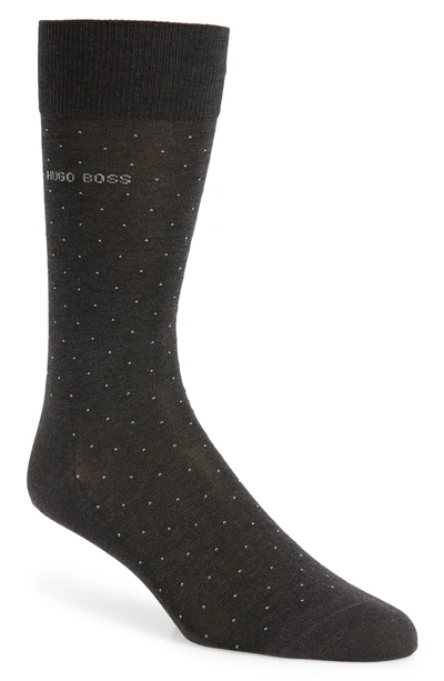 Shop Hugo Boss George Dot Dress Socks In Grey