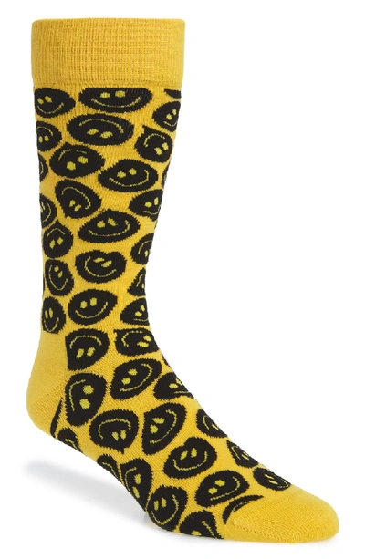 Shop Happy Socks Twisted Smile Socks In Yellow