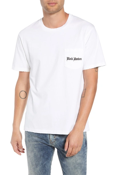 Shop The Kooples Black Wisdom Graphic Pocket T-shirt In White