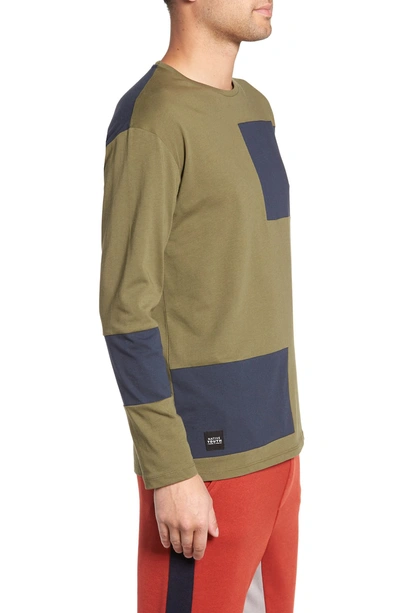 Shop Native Youth Colorblock Long Sleeve T-shirt In Olive