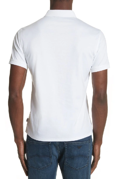 Shop Emporio Armani Slim Fit Polo In Solid White