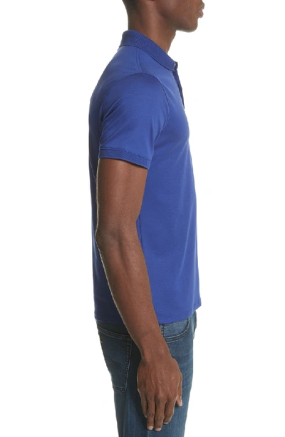 Shop Emporio Armani Slim Fit Polo In Solid Bright Blue