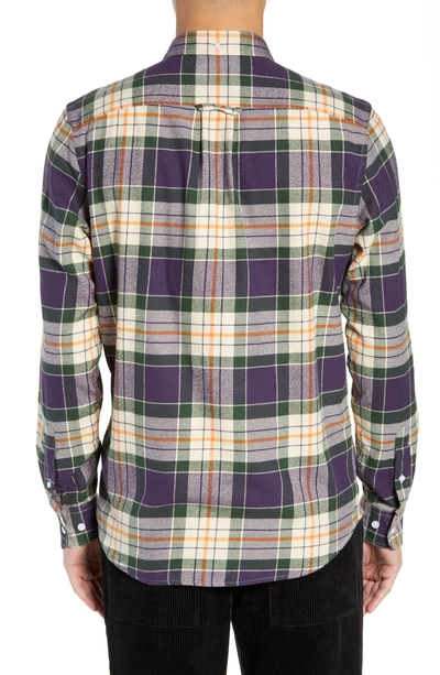 Shop Wesc Ovavi Plaid Flannel Shirt In Midnight Lilac