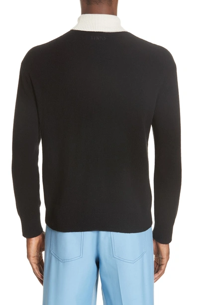 Shop Kenzo Wool Turtleneck Sweater In Black