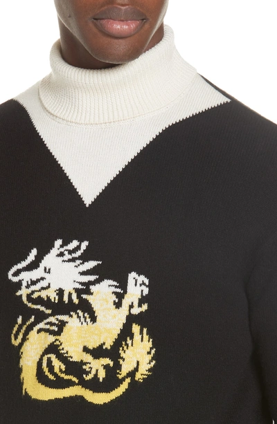 Shop Kenzo Wool Turtleneck Sweater In Black