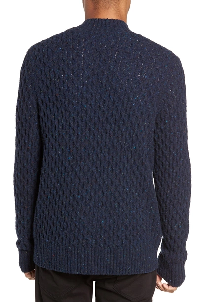 Shop Vince Regular Fit Honeycomb Mock Neck Sweater In Coastal