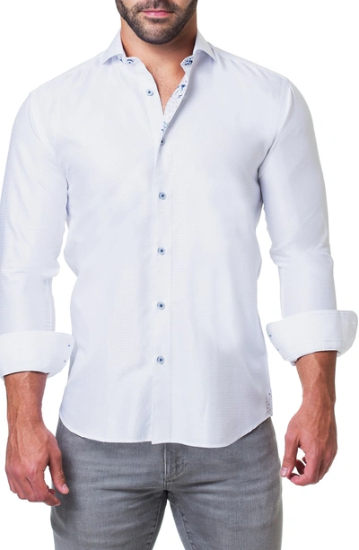 Maceoo Einstein Ripple Trim Fit Sport Shirt In White | ModeSens