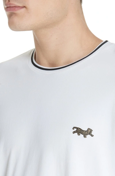 Shop Ovadia & Sons Embroidered Leopard Pique T-shirt In White