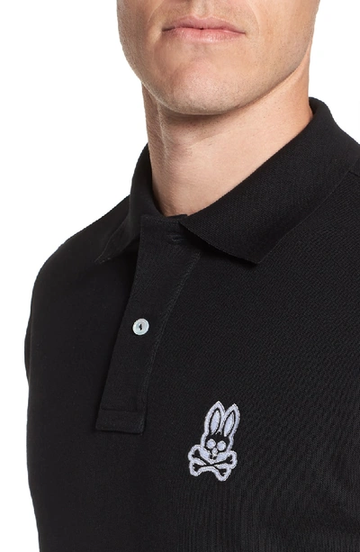 Shop Psycho Bunny Alto Embroidered Pique Polo In Black