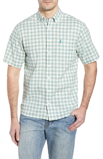 Shop Johnnie-o Watts Classic Fit Gingham Shirt In Clover