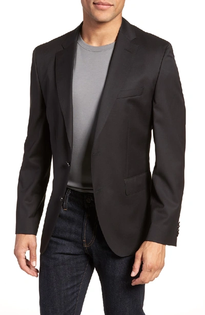 Shop Hugo Boss Johnstons Cyl Classic Fit Solid Wool Sport Coat In Black