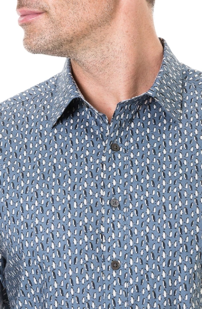 Shop Rodd & Gunn Chappel West Regular Fit Penguin Print Sport Shirt In Blue Graphite