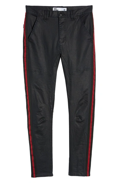 Shop Nxp Baseline Taped Skinny Fit Jeans In Wax Black Red Stripe