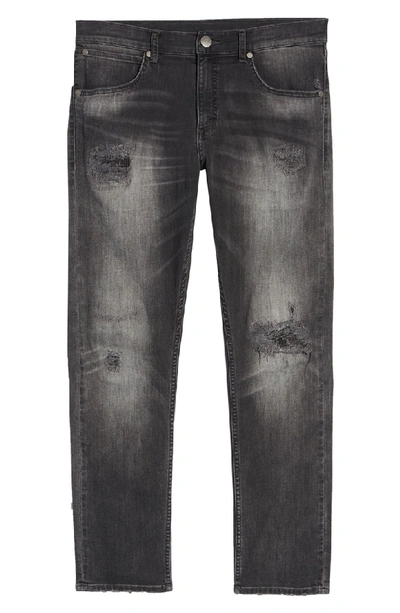 Shop Wrangler Greensboro Straight Leg Jeans In Grey Destruct