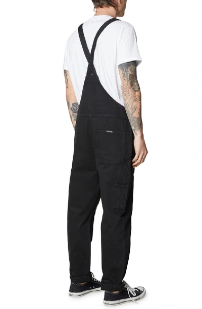 Shop Rolla's Trade Straight Leg Twill Overalls In Black