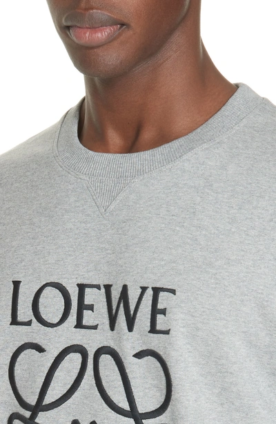 Shop Loewe Embroidered Anagram Logo Sweatshirt In 1120 Grey
