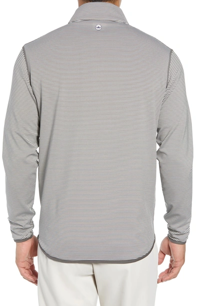 Shop Peter Millar Reversible Stripe Performance Quarter Zip Pullover In Grey