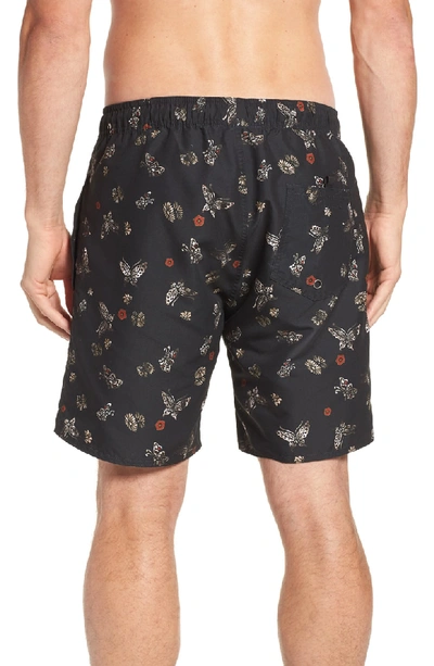 Shop Saturdays Surf Nyc Timothy Butterfly Print Swim Trunks In Lacquer Butterfly Print