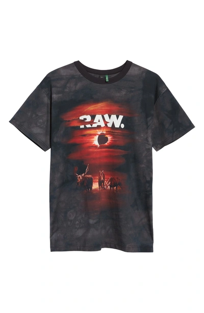 Shop G-star Raw Cyrer Loose Sunset T-shirt In Black