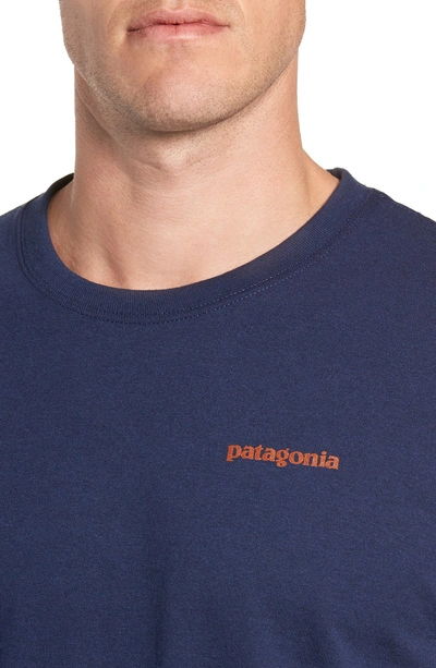 Shop Patagonia Long Sleeve Logo T-shirt In Classic Navy