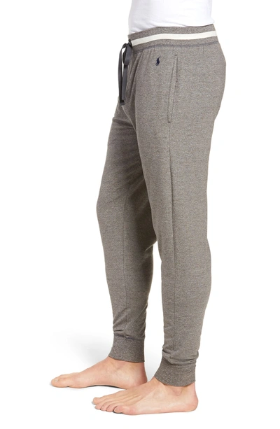 Shop Polo Ralph Lauren Jogger Pants In Boulder Grey Heather/ Oatmeal