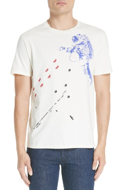 Shop Raf Simons Slim Fit Astronaut Graphic T-shirt In Cream